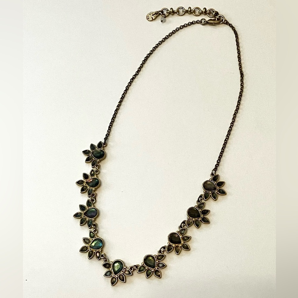 Lucky Brand Gold Necklace 17-19” Iridescent Gems